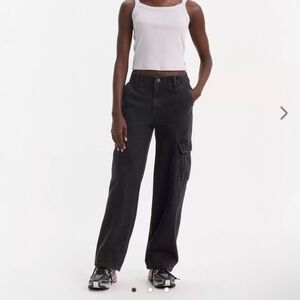 LEVIS Women's 94 baggy cargo Black Cargo Jeans - Classic Straight Fit
